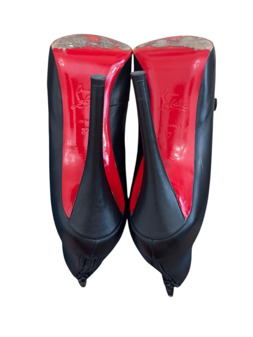 CHRISTIAN LOUBOUTIN- CALFSKIN VEAU VELOURS ATTROUPA 120 BOOTIES - Picture 7 of 12